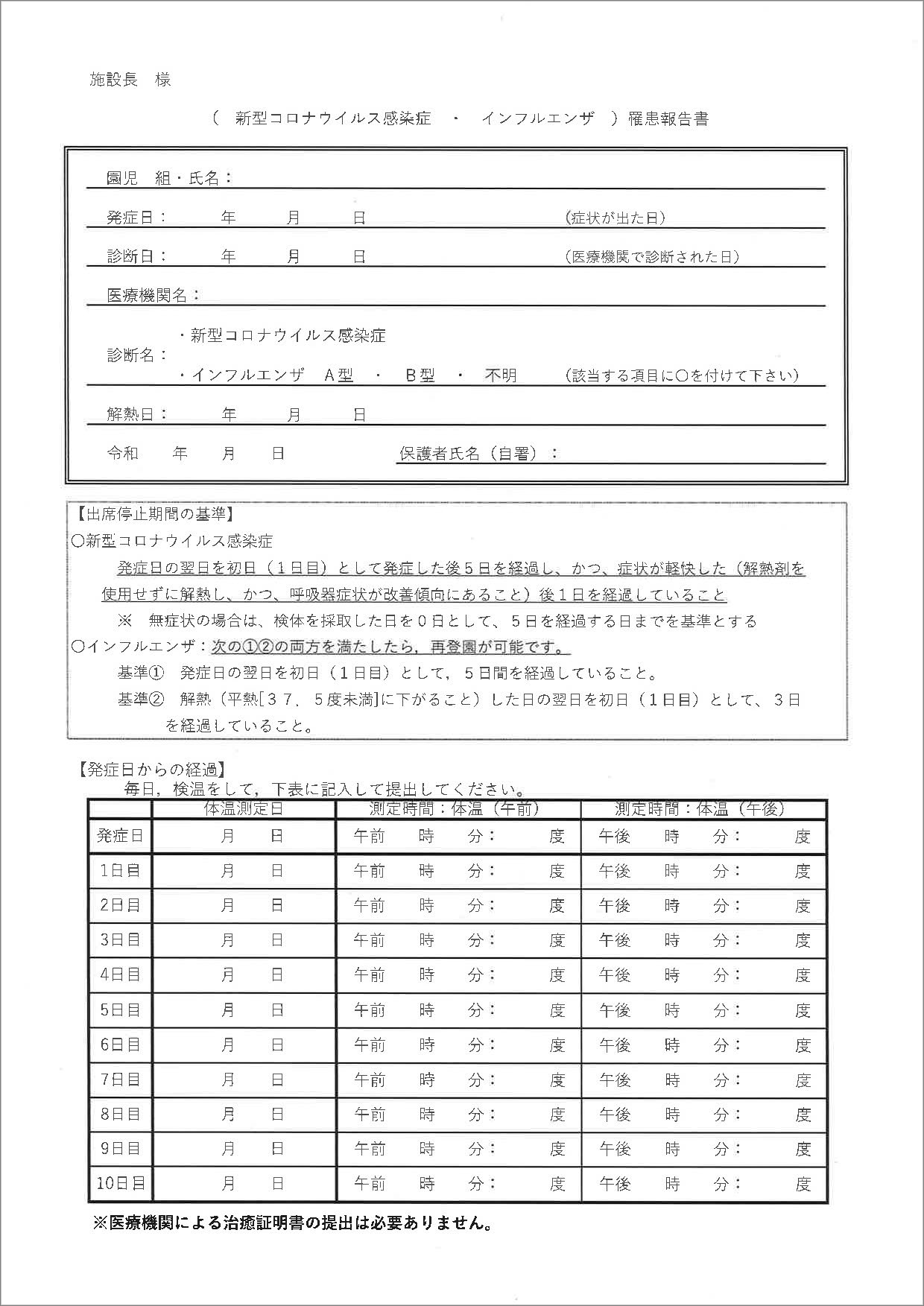 罹患報告書
